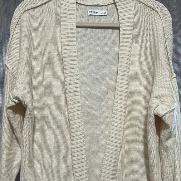 Beige Open-Front Cardigan Sweater - Picture 3 of 8